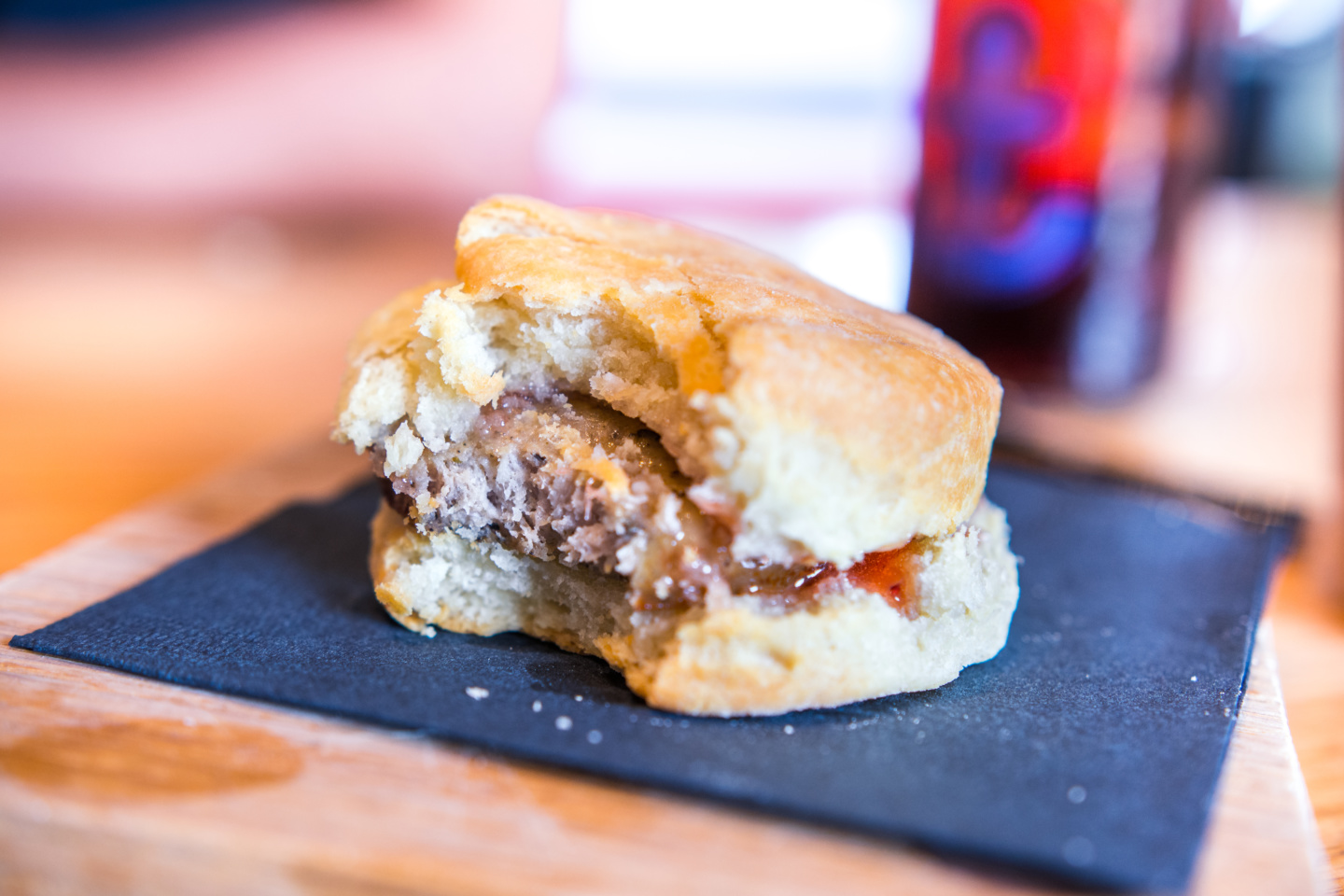 sausage biscuit with jam