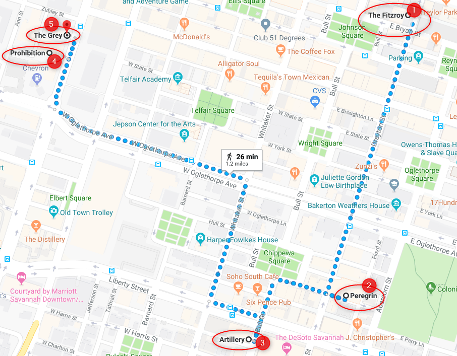 Savannah Bar Map